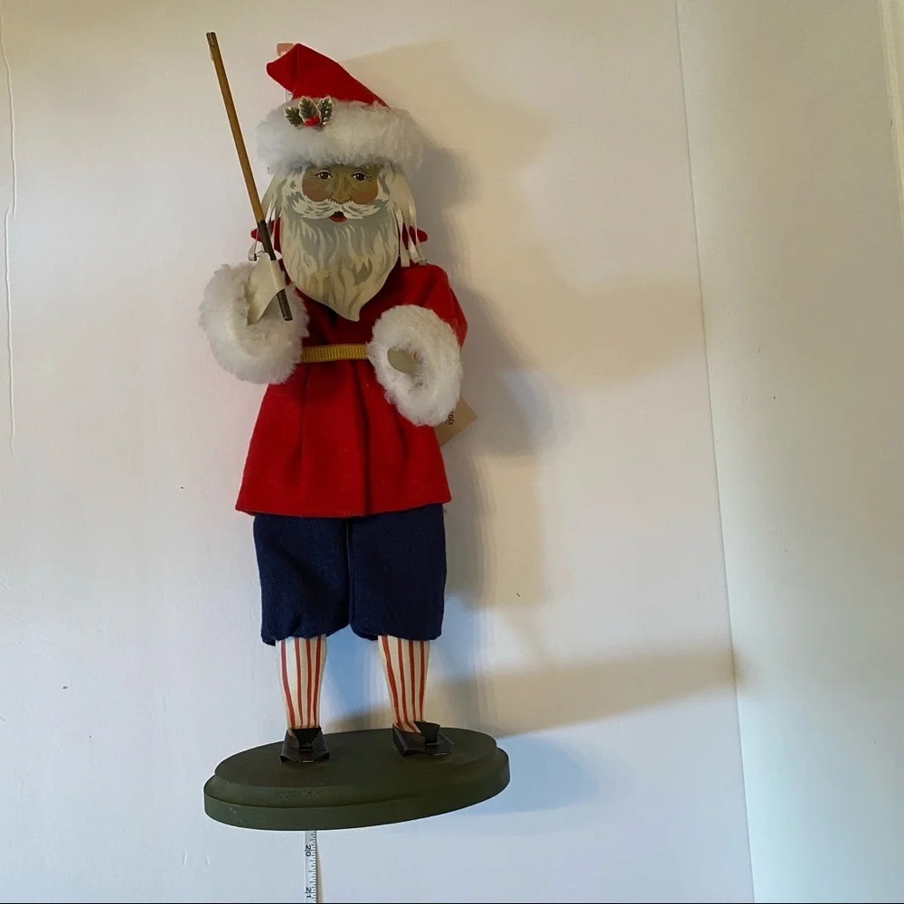 SHADOWDANCER 2008 AMERICAN FOLK ART GOLFING SANTA 18” TALL METAL HOLIDAY HOME